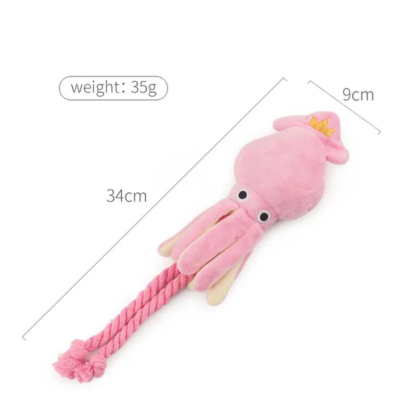 Brinquedo Fofo para Cães Pequenos - Polvo Rosa Squeak.