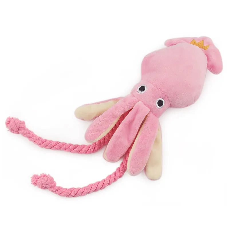 Brinquedo Fofo para Cães Pequenos - Polvo Rosa Squeak.