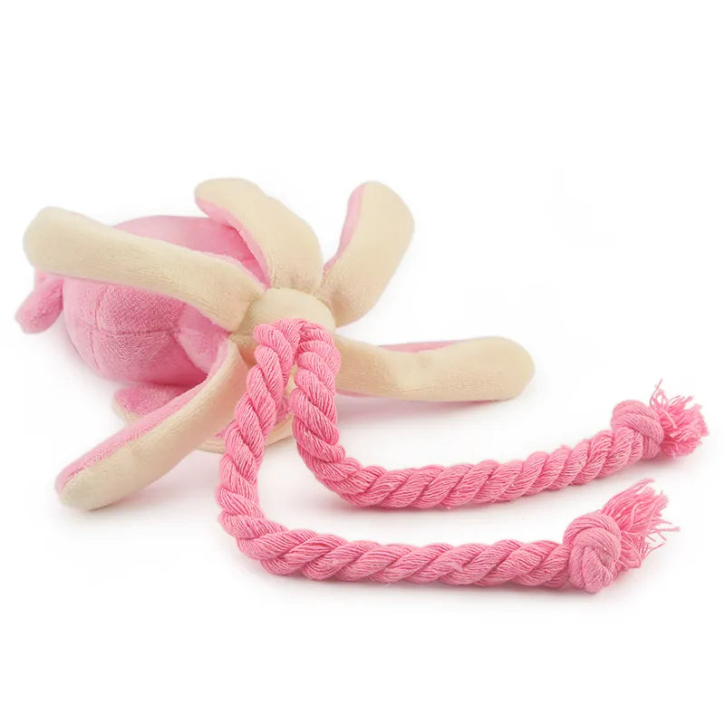 Brinquedo Fofo para Cães Pequenos - Polvo Rosa Squeak.