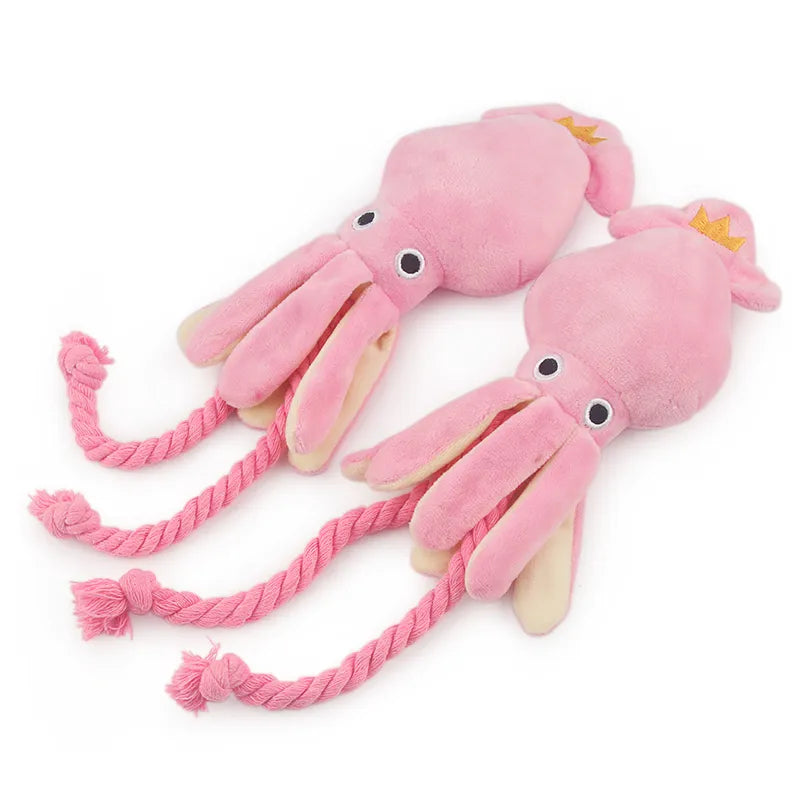 Brinquedo Fofo para Cães Pequenos - Polvo Rosa Squeak.