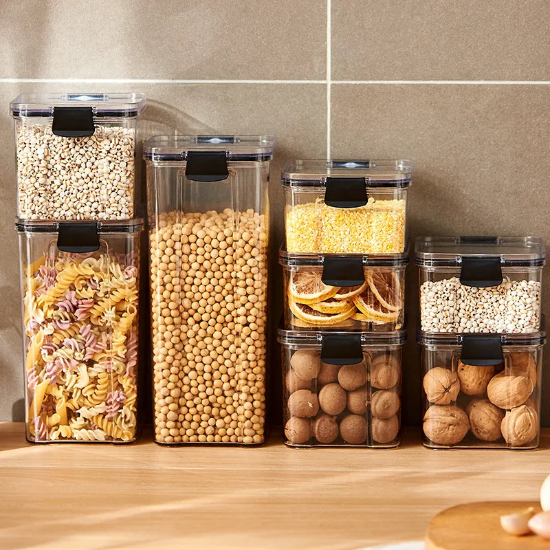 Conjunto de 5 Potes Lacrados para Armazenamento na Cozinha: Mantenha seus Alimentos Frescos e Organizados