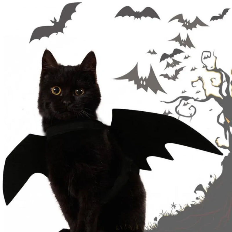 Fantasia de Morcego para Pets - Perfeita para o Halloween! Inclui Asas e Adorno para a Cabeça.