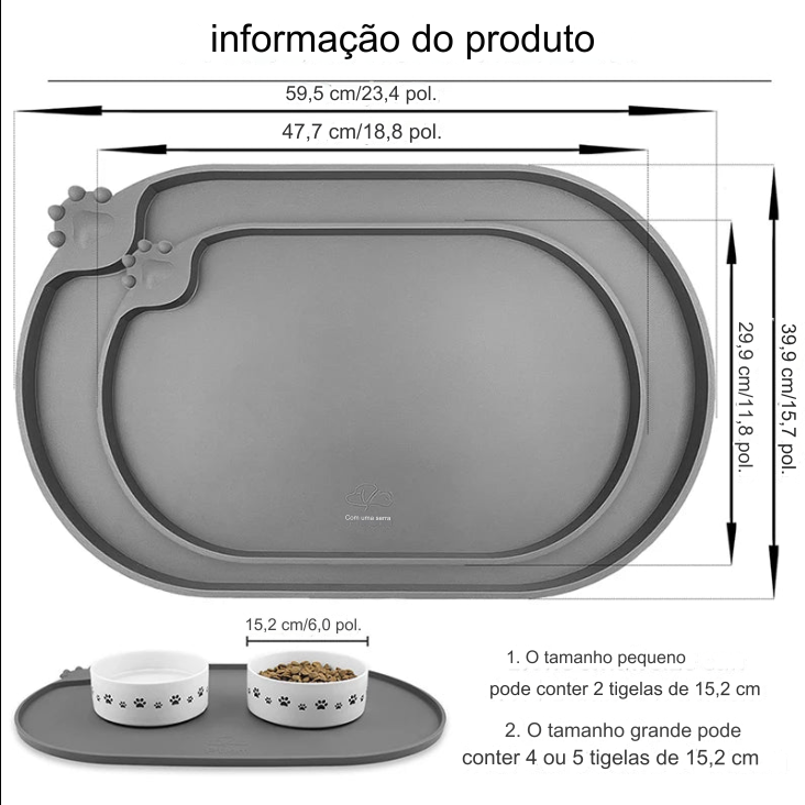 Tapete para Alimentação de Animais de Estimação