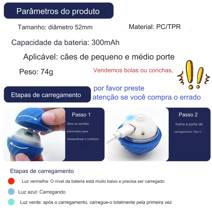 Bola Eletro Para Seus Pets