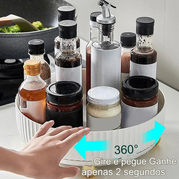 Organizador Giratório de 360 Graus para Cozinha e Banheiro