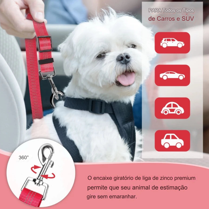 Cinto de Segurança para Cães em Viagens