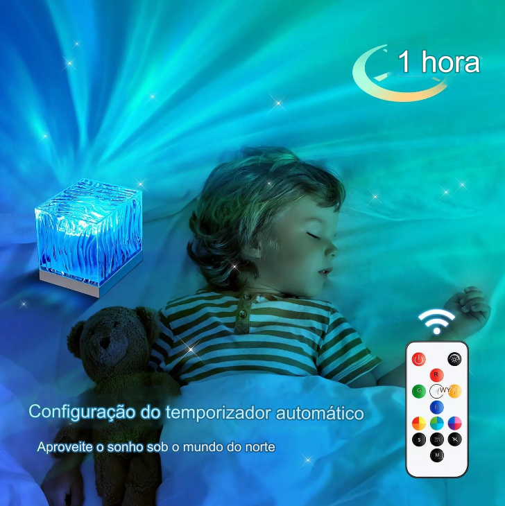 Lâmpada de Cristal Aurora LED RGB - Luzes do Norte Dinâmicas